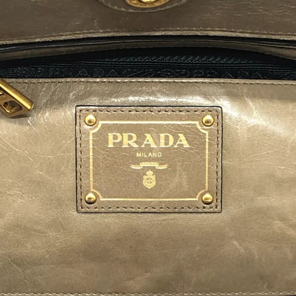 PRADA BN2626 logo 2WAY Handbag Shoulder Bag Triangle Plate Tote Bag - Picture 12 of 15